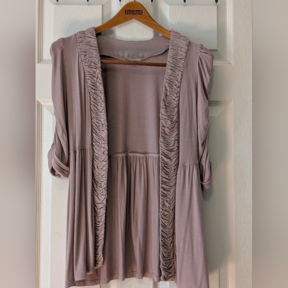 💥SALE💥Charlotte Russe Ruched Open Front Cardigan Dusty Rose Small